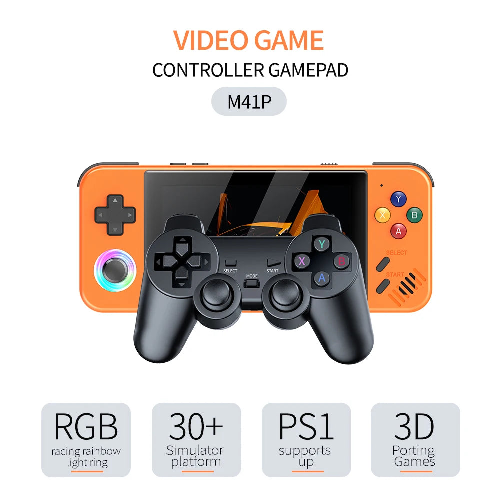 2026 M41P Retro Handheld Game Console Pocket 4.2 Inch IPS Built-in 30+ Emulators Portable Video Game Player 4K HD TV Output