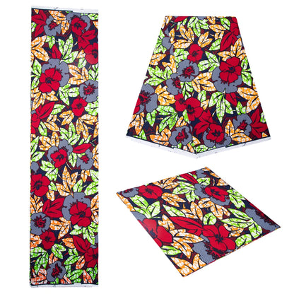 Veritablewax Fan Pattern African Fabric By the Yard Polyester Material For Handsewing High Quality Cloth for Party Dress A-27