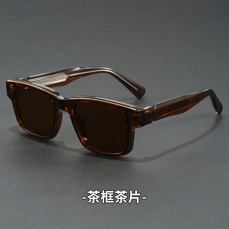 Retro Rectangle Sunglasses for Men Women UV400 Protection Classic Trendy Driving Sun Glasses Outdoor High Quality Travel Glasses