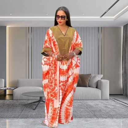 2025 New Afro Kaftan Dress for Women Long Sleeve off Shoulder Robe plus Size Fringe Detail Comfortable Beach Wear Summer