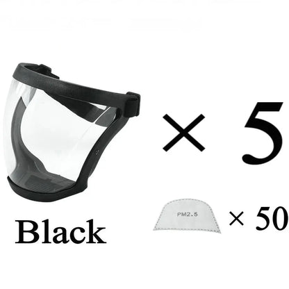 6 Colors Transparent Face Mask Full Face Shield Safety Glasses Eye Protection Windproof Dustproof Anti-splash Kitchen Tool New