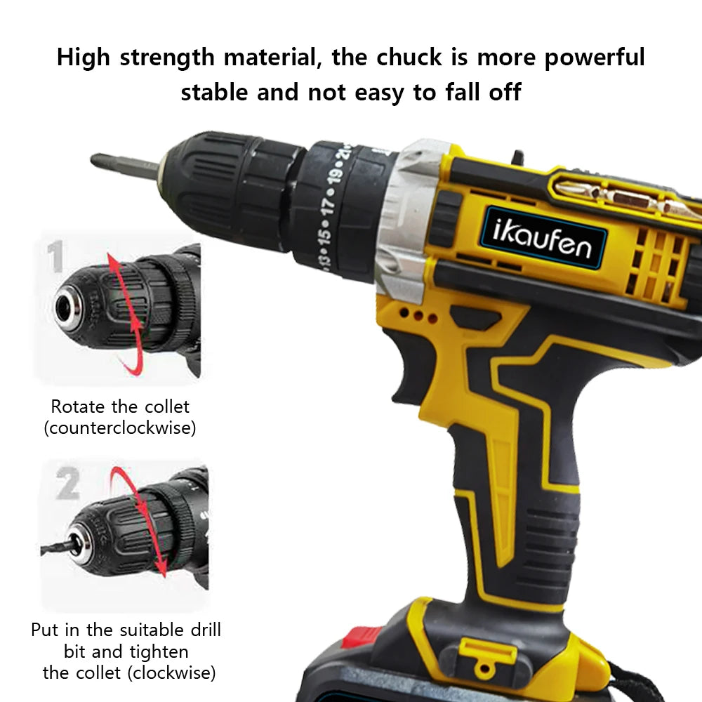 Multifunctional 21V rechargeable impact drill lithium battery cross-border flashlight gun drill electric screwdriver electric dr