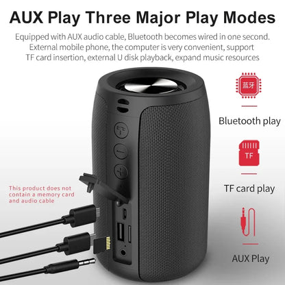 ZEALOT-S32 Portable Bluetooth Speaker Subwoofer - Waterproof Stereo Outdoor Boom Box with TF Card & AUX Support