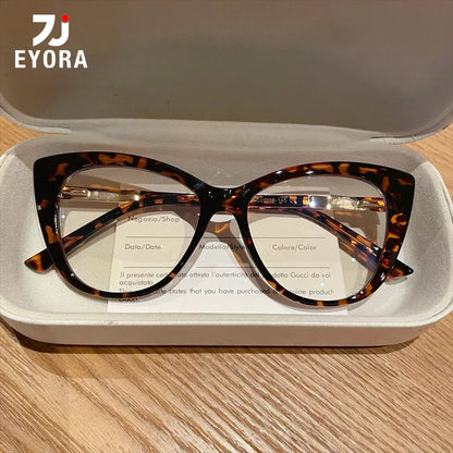 EYORA Fashionable Full Rim Cat Eye Reading Glasses Women Anti Blue Ray or Photochromic Progressive Prescription Optical Eyewear