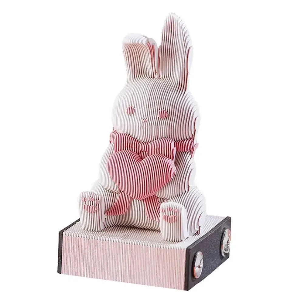 2026 Year Calendar Creative 3D Paper Notes Notepad Gift Carving Bunny Bear Calendar Paper House Shark Art Cute Sculpture C9O7