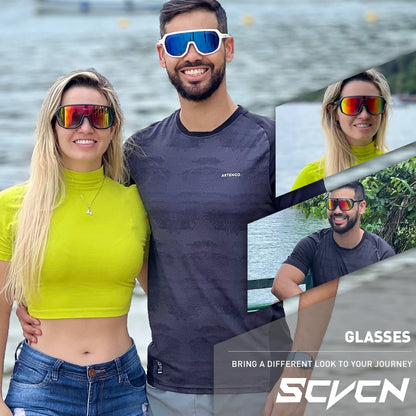 SCVCN Fashion Sports Running Glasses Outdoor Bicycle Drive Hiking Sunglasses Men MTB Cycling Sunglasses Women Road Bike Glasses