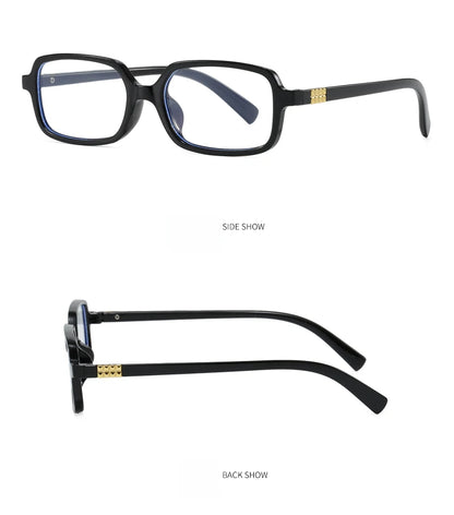 4pcs New Fashion Women Small Square Eyeglasses Frame Outdoor Casual Eyeglasses Anti Blue Light Eyewear Rivet Glasses Unisex