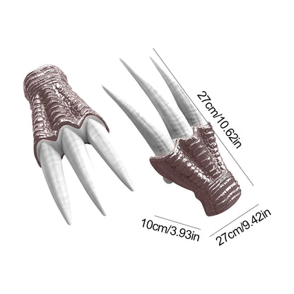 Halloween Moving Jaw Dino Mask with Dinosaur Scream 3D Dinosaur Claws Lifelike Dinosaur Mask Headwear for Carnival Party Decor