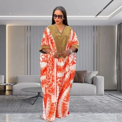 2025 New Afro Kaftan Dress for Women Long Sleeve off Shoulder Robe plus Size Fringe Detail Comfortable Beach Wear Summer