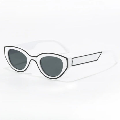 QVQV Luxury Brands Cat Eye Sunglasses Woman 2026 New Vintage Polygon Sun Glasses Man Travel Beach Eyewear Trendy Shades Female