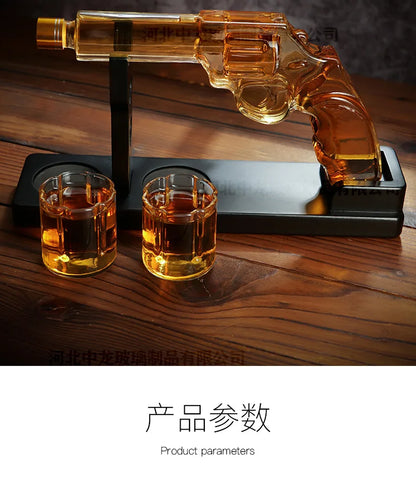 Creative Pistol-Shaped Glass Decanter Gun-Shaped Whiskey Set High Borosilicate Glass Sparkling Bottle