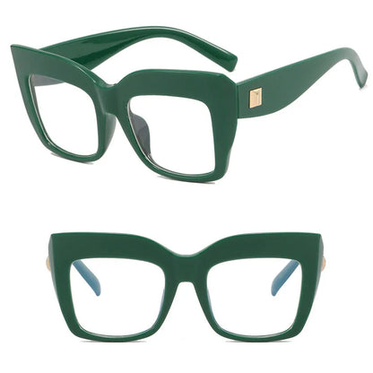 Square Anti Blue Light Reading Glasses Optical Lenses Prescription Glasses Frame Women Large Frame Cat Eye Presbyopic Glasses