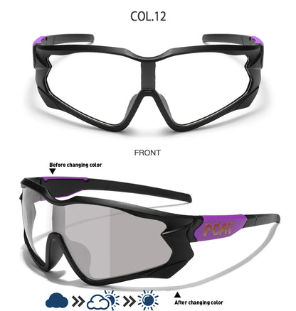 POAT Brand Photochromic Eyewear for Men Women MTB Bike Bicycle Cycling Fishing Running Glasses New Style Sunglasses Sports