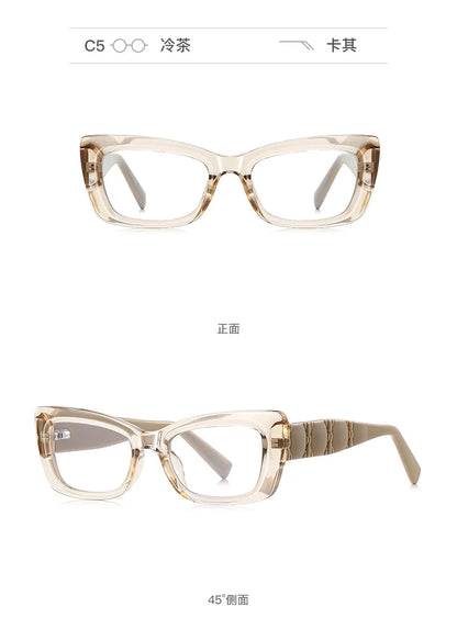 Classic Square Anti Blue Light Blocking Reading Glasses For Women Men Simple Thick Frame Design Myopia Prescription Glasses