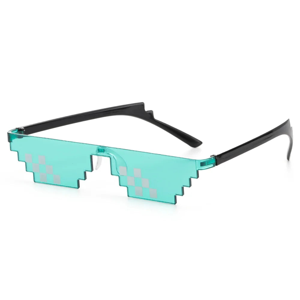 NEW Design Funny Mosaic Sunglasses Thug Life Sun Glasses Pixel Black Retro Gamer Robot Sunglasses Birthday Party Cosplay Favors Mask