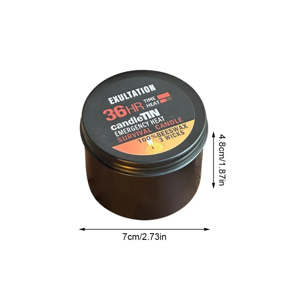 Emergency Candle 36 Hour 3 Wick Long Lasting Beeswax Survival Candle with Aroma for Home Camping Fishing