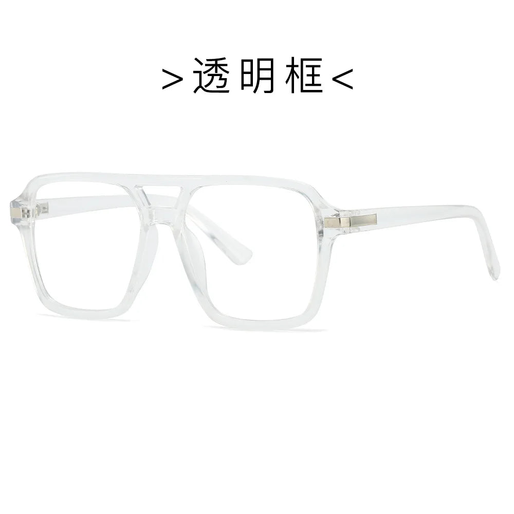 Luxury Brand Designer Reading Glasses Women 2025 Retro Double Bridge Square Eyeglass Fashion Man Optical Prescription Eyewear