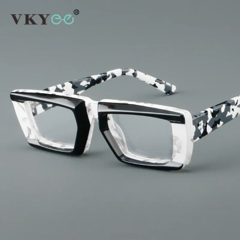 VICKY Personalized Fashion Retro Geometric Square Design Men Women Anti-blue Light Glasses Customizable Prescription 23046