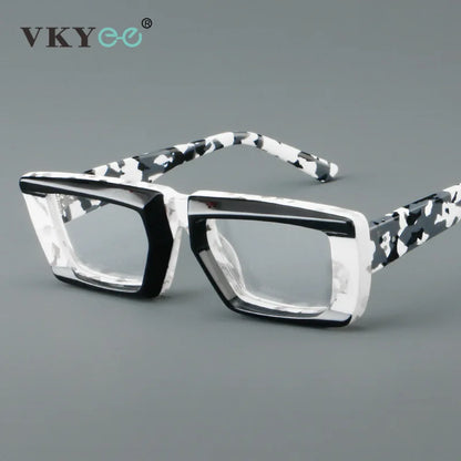 VICKY Personalized Fashion Retro Geometric Square Design Men Women Anti-blue Light Glasses Customizable Prescription 23046