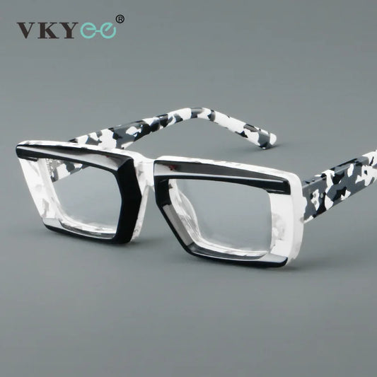 VICKY Personalized Fashion Retro Geometric Square Design Men Women Anti-blue Light Glasses Customizable Prescription 23046