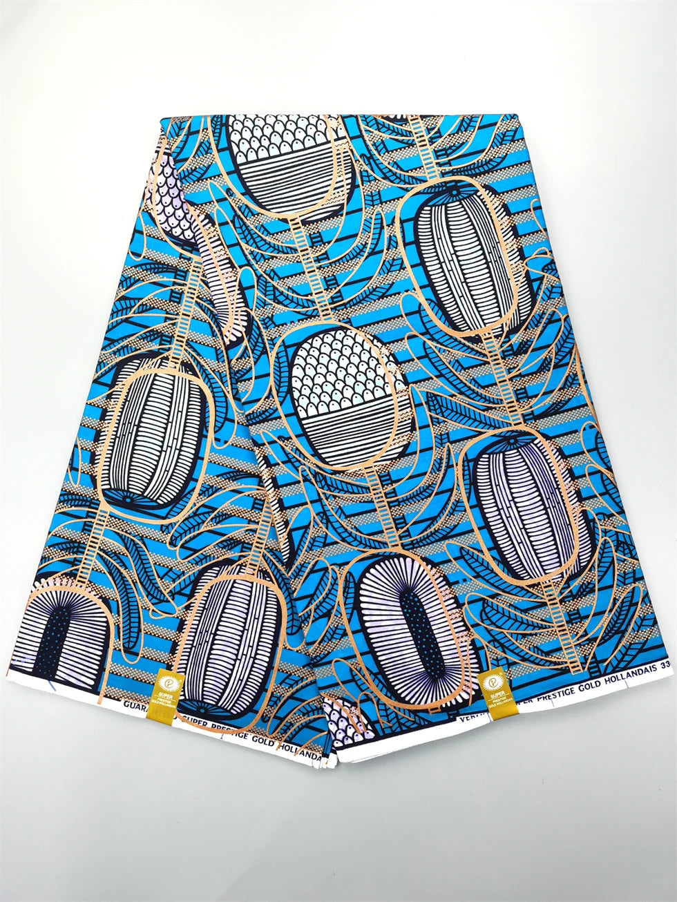 Newest Grand African Wax Glitter Glam Fabric 100% Cotton Ankara Batik Material Pagne Wax Gold Print Sewing Party Dress