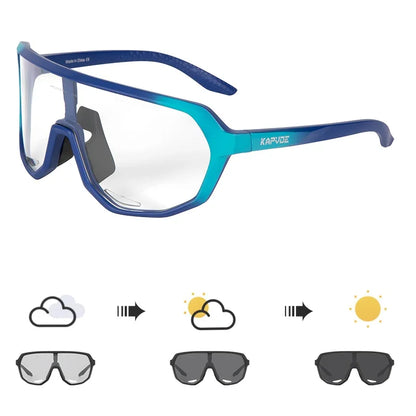 KAPVOE Photochromic Cycling Glasses Sports Sunglasses for Men Women UV400 Protection Bicycle MTB Mountain Bike Sunglasses