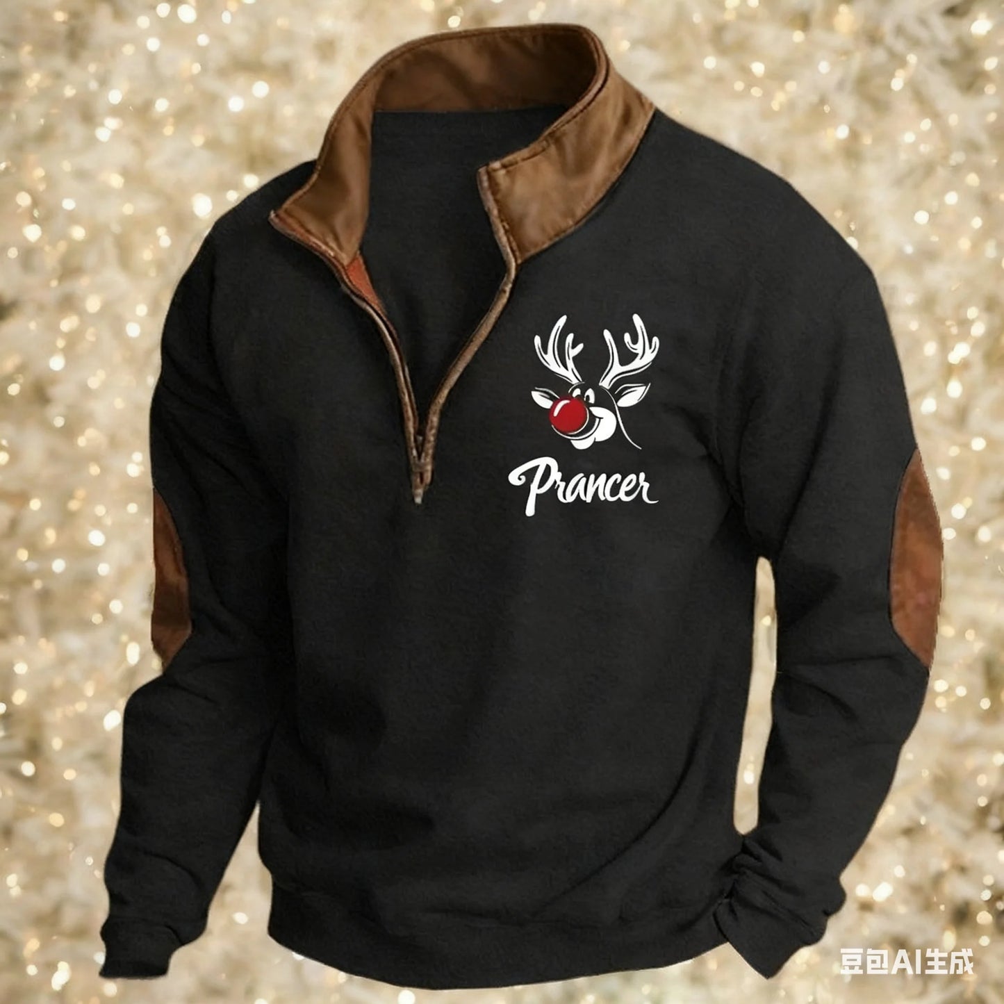 3D Printed Animal Pattern Zipper Sweatshirt For Men Vintage Elk Wolf Pattern Long Sleeve Pullover Autumn Casual Comfortable Tops