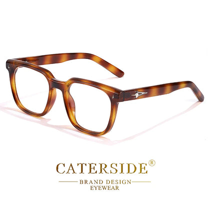 CATERSIDE Anti Blue Light Glasses Men Brand Design TR90 Square Frames Eyewear Women Business Minimalist Fashion Transparent Lens