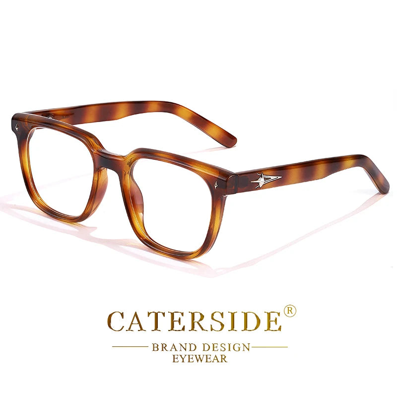 CATERSIDE Anti Blue Light Glasses Men Brand Design TR90 Square Frames Eyewear Women Business Minimalist Fashion Transparent Lens