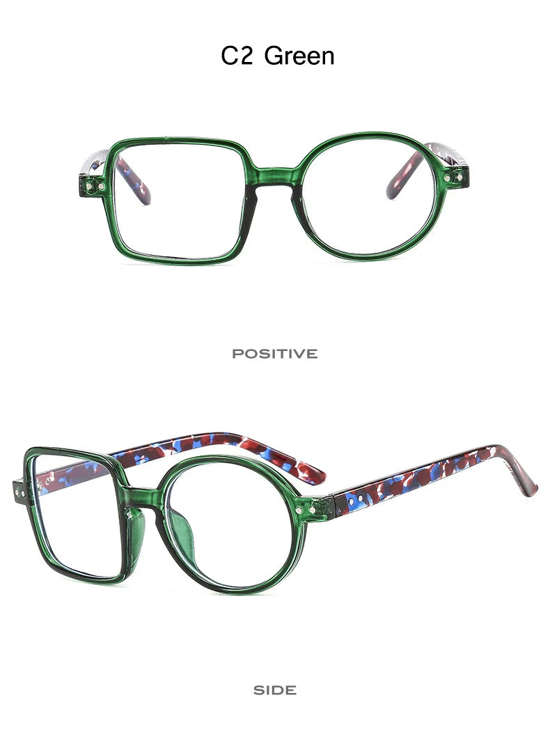 OEC CPO Square Glasses Women Men Fashion Clear Glasses Optical Eyeglasses Frame Personality Round Transparent Lens Spectacle