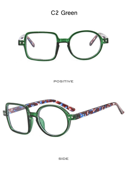 OEC CPO Square Glasses Women Men Fashion Clear Glasses Optical Eyeglasses Frame Personality Round Transparent Lens Spectacle