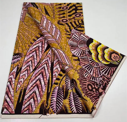 100%Certified Grand Super African Wax Nigerian GlitterGlam Gold Embellished Ankara Wax Printed Fabric Real Original For Sewing