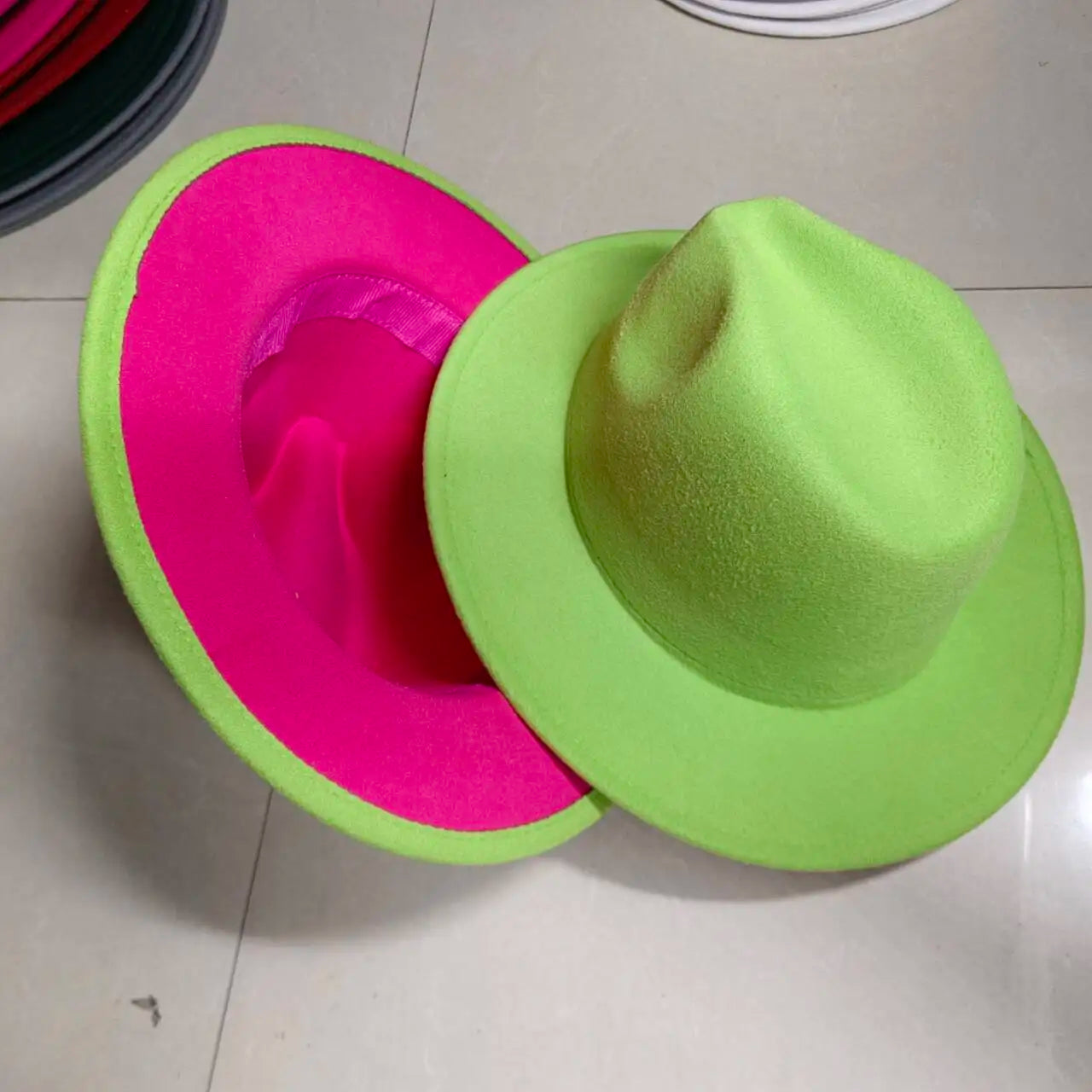 Sombreros Fedora Hat Dual Color Classic Jazz Hat Soft Fedora Hat Classic Men's and Women's Blue Jazz sombreros