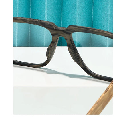 TAG Hezekiah Natural Wood Glasses Frame Men Oversized Wooden Myopia Prescription Optical Glasses Spectacle with Clear Lens 8188