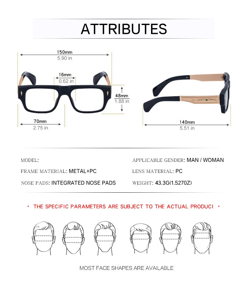 New High-grade Reading Glasses Blocking Blue Light Presbyopia Eyewear Brand Design Men's Business Prescription Glasses