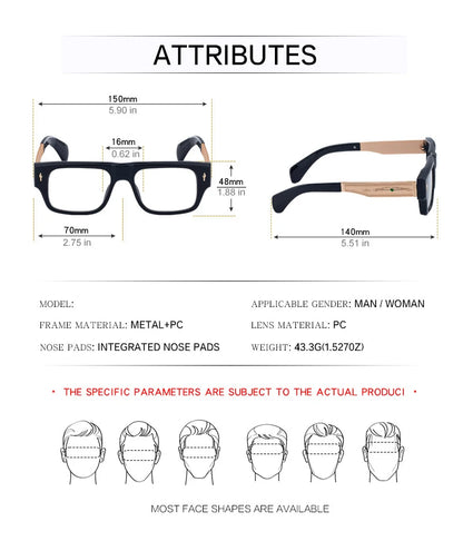 New High-grade Reading Glasses Blocking Blue Light Presbyopia Eyewear Brand Design Men's Business Prescription Glasses