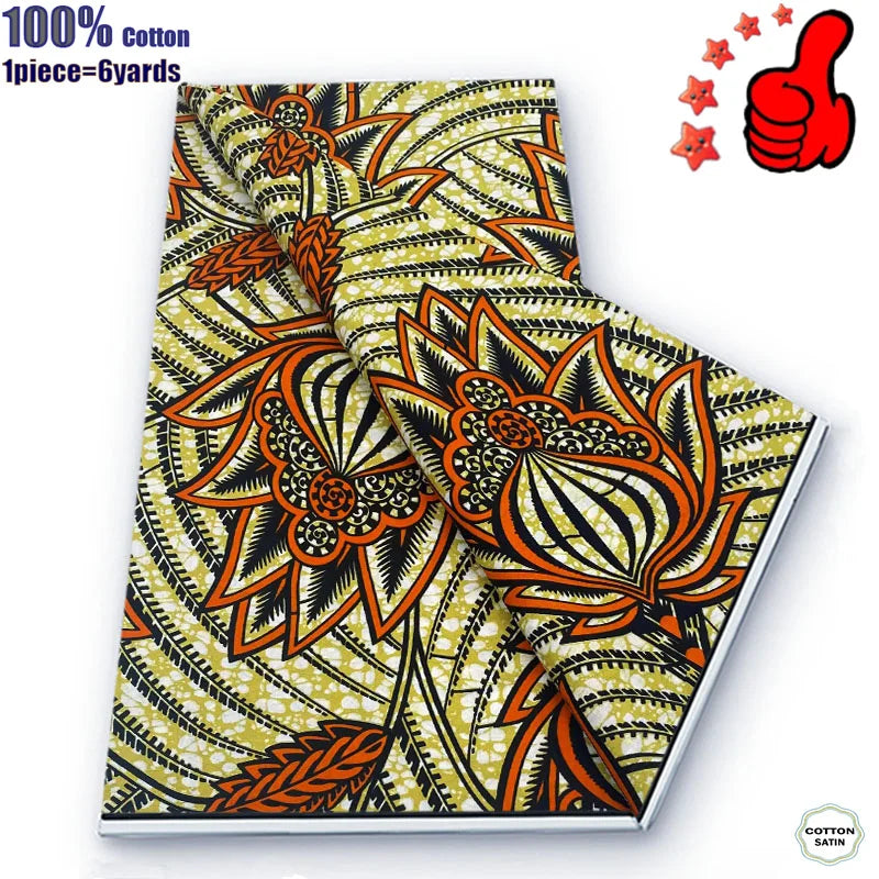 Guaranteed Veritable African Real Wax Prints Fabric Ghana Style Ankara Wax Tissu Pagne 100%Cotton Soft Design Nigeria Wax Fabric