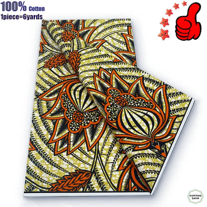 Guaranteed Veritable African Real Wax Prints Fabric Ghana Style Ankara Wax Tissu Pagne 100%Cotton Soft Design Nigeria Wax Fabric