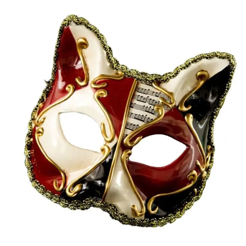 652F Unique Masquerades Venetians Cats Mask Exquisites Detailing Cosplay Facemask for Halloween Parties and Special Occasion