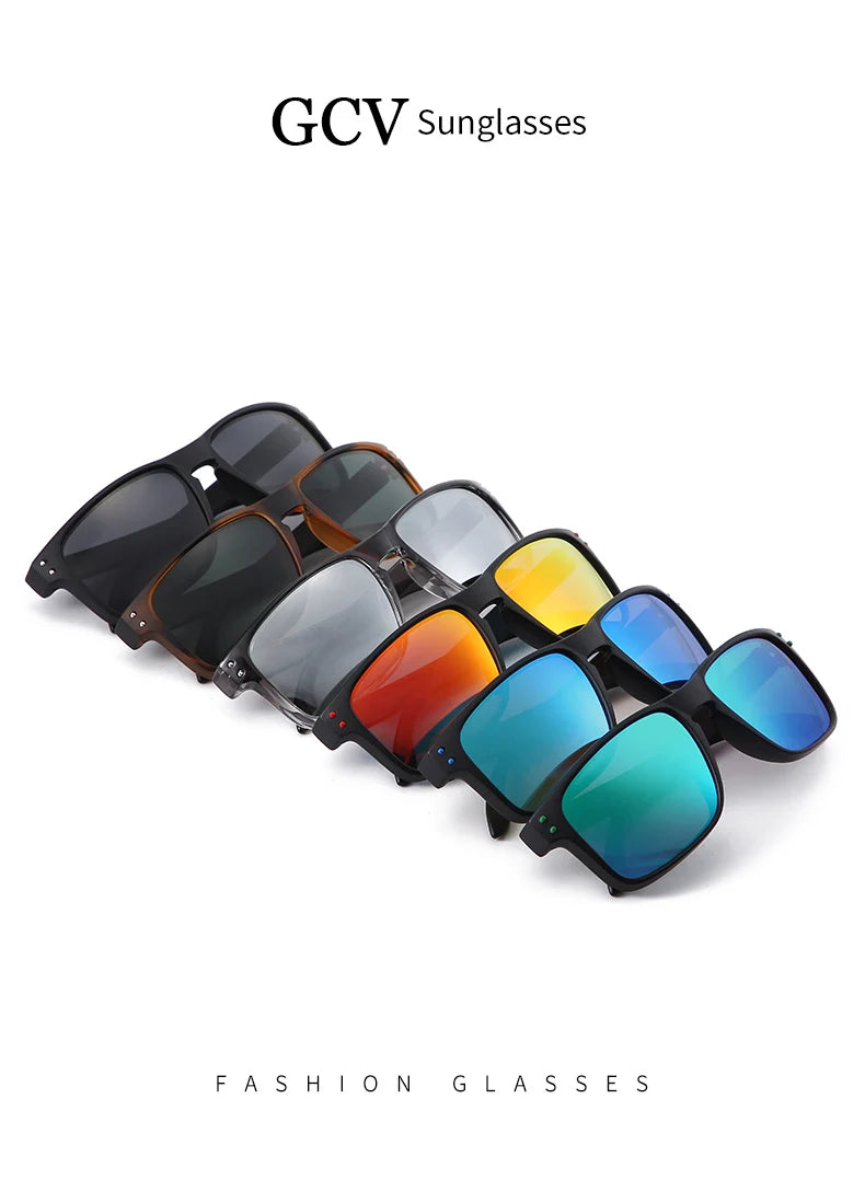 GCV Brand Fashion Wrap Frame Retro Decorative Photochromic Classic Polarized Women Men Versatile Pattern Sunglasses UV400 Goggle