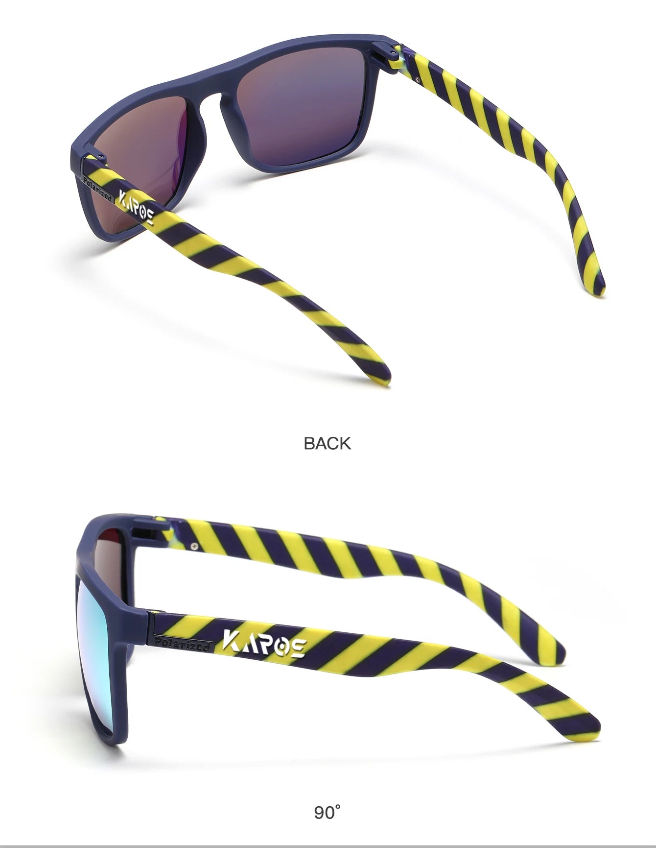 KAROS 2PCS Sunglasses Men/Women Polarized Square Mirror Brand Design Luxury UV400 SunShade Unisex Fishing Driving Cycling Hiking
