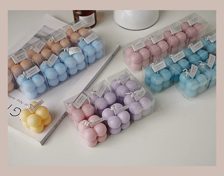 Little Bubble Cube Candle Handmade Scented Candle Aromatherapy Soy Wax Candle Wedding Birthday Candles Party Home Decoration