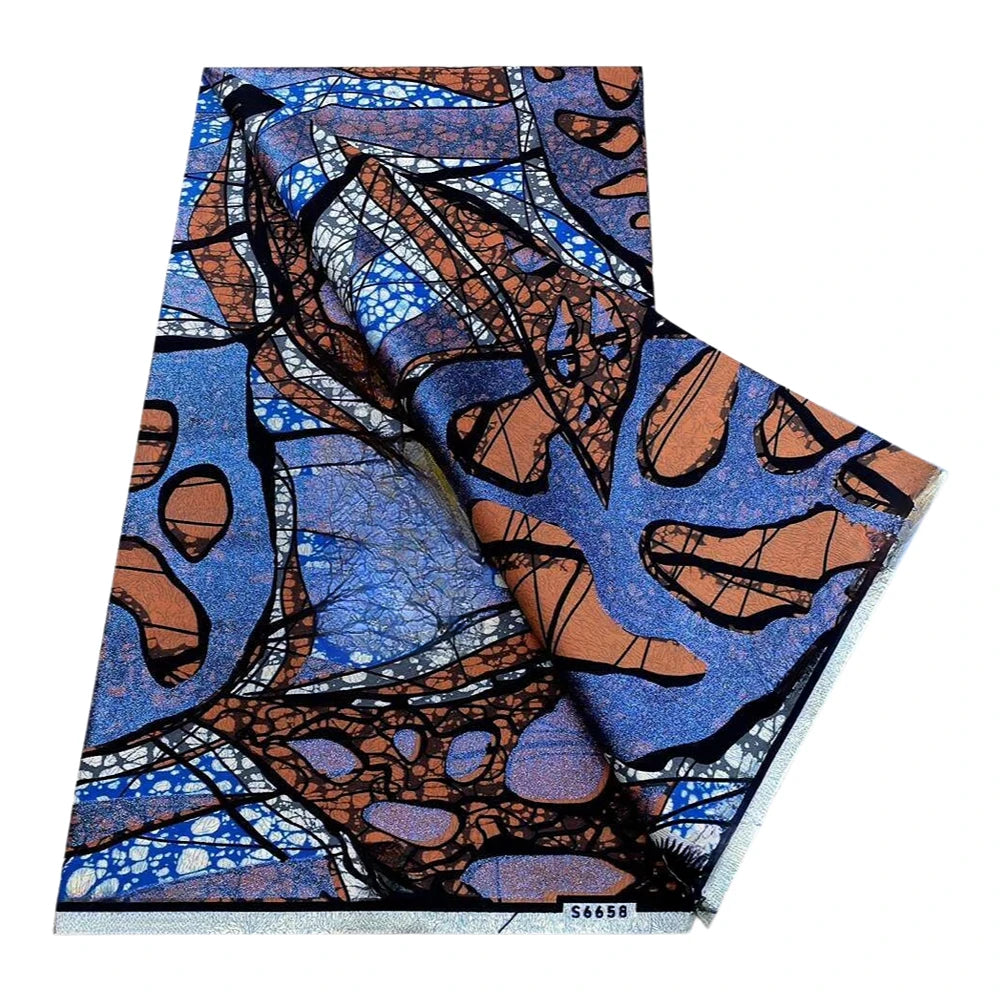 100%Certified Grand Super African Wax Nigerian GlitterGlam Gold Embellished Ankara Wax Printed Fabric Real Original For Sewing