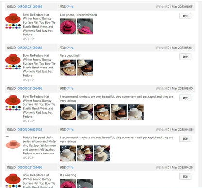 Bow Tie Fedora Hat Winter Round Bumpy Surface Flat Top Bow Tie Elastic Band Men's and Women's Red Jazz Hat Fedora