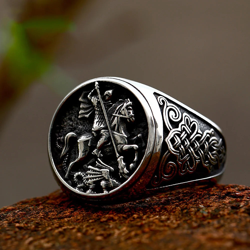 Retro Detailed Stainless Steel 3D Lion Head Rings For Men Punk Gothic Rock Animal Ring Domineering Biker Jewelry Accessories
