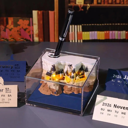 2026 Treehouse 3D Desktop Calendar Sticky Notes Creative Crafts Souvenirs Paper Carvings Memo Pad New Year Gifts Office Ornament