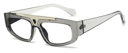 Brand Square Blue Light Blocking Men Reading Glasses Fashion Yellow Small Frame Double Bridge Hollowing Out Prescription Glasses