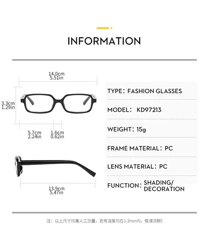 Fashion Retro Small Rectangular Frame Anti Blue Light Glasses for Women Ins Simple Commuting Computer Eye Eyeglass Frame