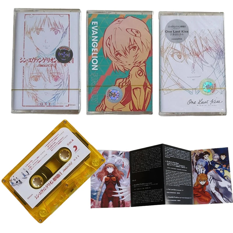 EVANGELION Music Tapes Anime EVA One Last Kiss Soundtrack Music Magnetic Walkman Cassettes Collectible Commemorative Toys Gifts