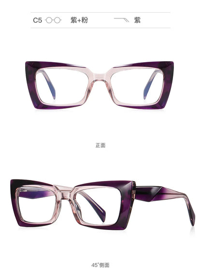 56875 Fashion Rectangle Anti-Blue Spectacle Frame Anti-Fatigue Computer Eyewear Frame for Women Gradient Eyeglasses